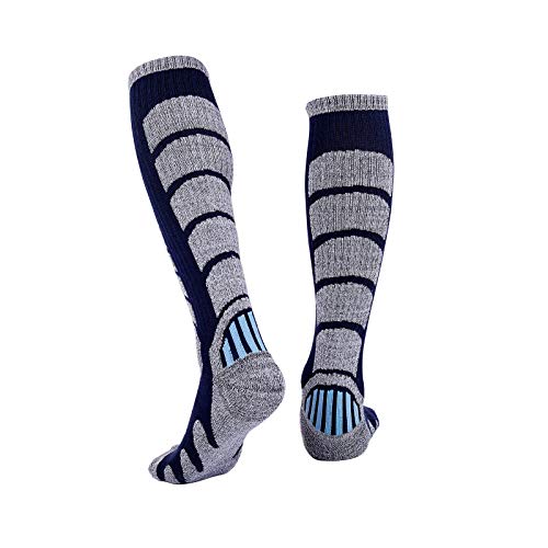 BenBoy Calcetines Térmicos de Esquí para Hombre Mujer Cálidos Altos Invierno Calcetines de Nieve Snowboard Senderismo,WZ3327-Darkblue-M