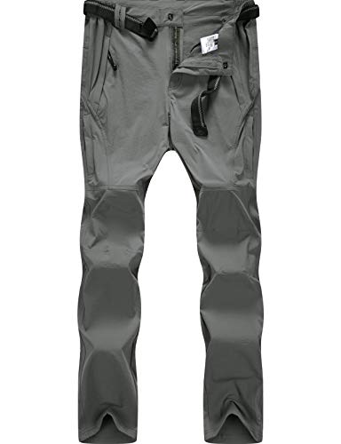 BenBoy Pantalon Montaña Hombre Secado Rápido Impermeable Pantalones Trekking Escalada Senderismo Acampada Transpirables y Ligeros,KZ9948M-Grey-L