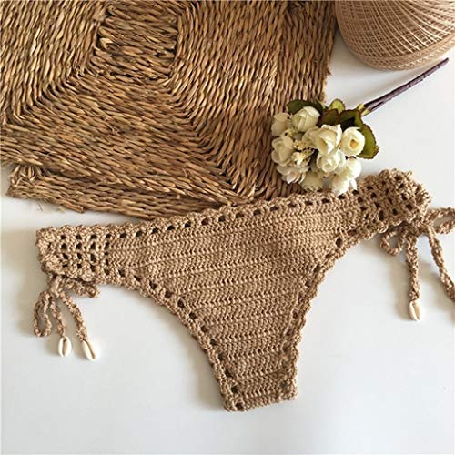 Berimaterry Bikini Estilo Crochet para Mujer Conjunto de Punto de baño Traje de baño Ropa de Playa Push up Que Hace Punto del Traje de baño Bohemio Atractivo del bikiníMujeres del Verano fijado
