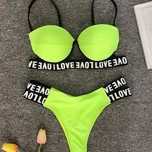 Berimaterry Bikinis Mujer 2019 Push Up Trajes de Baño Sexy Bikini Estampado Dividido BañAdores Color sólido Leopardo Cintura Alta Push-up Geométrico Impresión Sujetador Beachwear