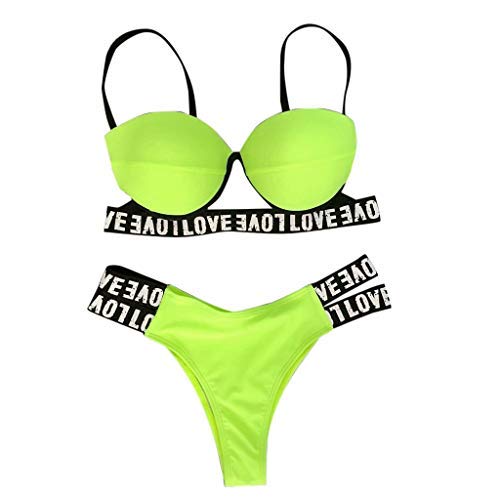 Berimaterry Bikinis Mujer 2019 Push Up Trajes de Baño Sexy Bikini Estampado Dividido BañAdores Color sólido Leopardo Cintura Alta Push-up Geométrico Impresión Sujetador Beachwear