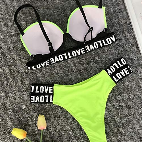 Berimaterry Bikinis Mujer 2019 Push Up Trajes de Baño Sexy Bikini Estampado Dividido BañAdores Color sólido Leopardo Cintura Alta Push-up Geométrico Impresión Sujetador Beachwear