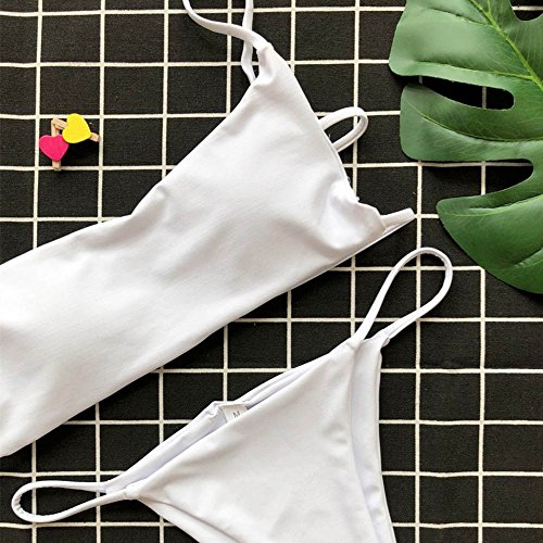 Berimaterry Conjunto de Bikinis de Bikini de Tres Puntos en Bikini de V Profundo con una Pieza Bikini Mujer 2019, Mujer Push-Up Bikini Acolchado Bra Traje de baño Tops y Braguitas Borla