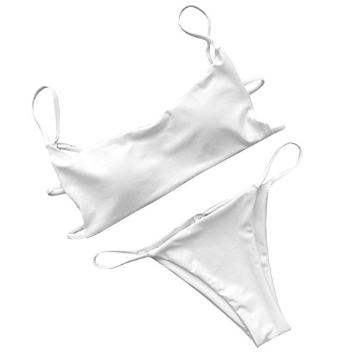 Berimaterry Conjunto de Bikinis de Bikini de Tres Puntos en Bikini de V Profundo con una Pieza Bikini Mujer 2019, Mujer Push-Up Bikini Acolchado Bra Traje de baño Tops y Braguitas Borla