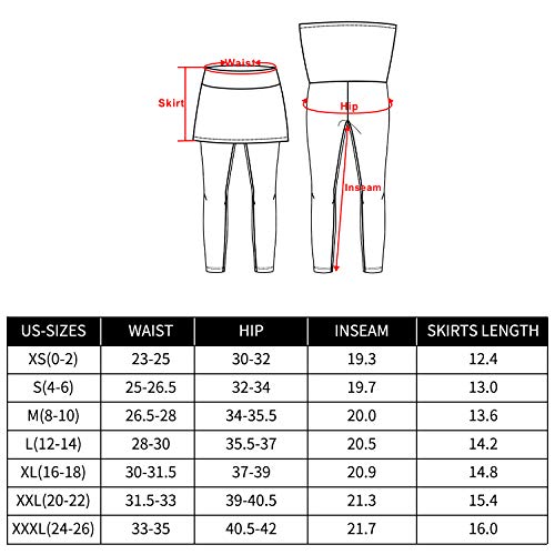BEROY Falda elástica para mujer, pantalones capri, leggings, pantalones con falda de tenis 3/4, 2 en 1 Mallas A2/gris 3/4. XXXL