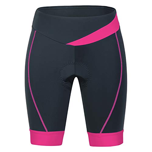 BEROY Pantalones de ciclismo para mujer, acolchados, de secado rápido, pantalones cortos transpirables, pantalones de ciclismo para mujer con almohadilla de gel 3D A02/rojo M