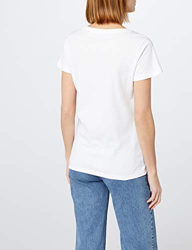 Berydale Camiseta de manga corta de mujer, con cuello redondo, pack de 3, Blanco, L