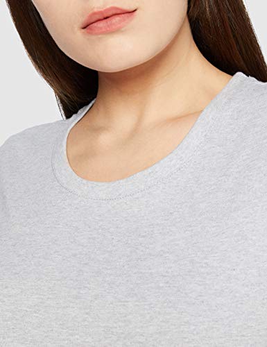 Berydale Camiseta de manga corta de mujer, con cuello redondo, pack de 3, Negro/Blanco/Gris, XL