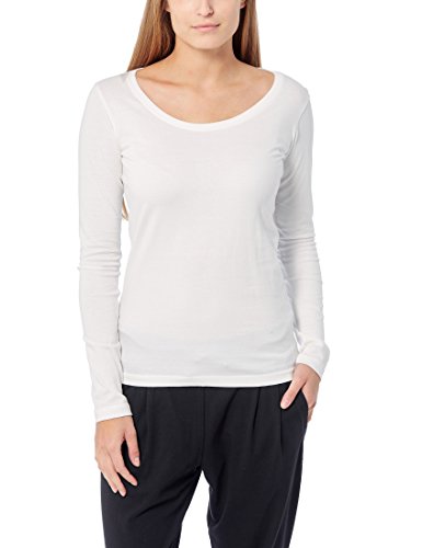 Berydale Camiseta de manga larga de mujer con cuello redondo, pack de 3, Negro/Blanco/Gris, L