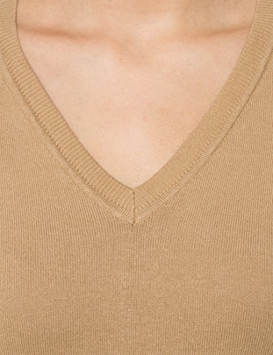 Berydale Jersey de mujer, con cuello de pico, Marrón, 38