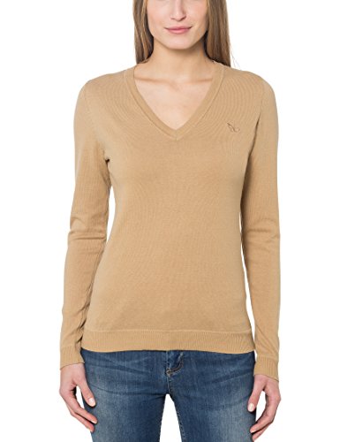 Berydale Jersey de mujer, con cuello de pico, Marrón, 38