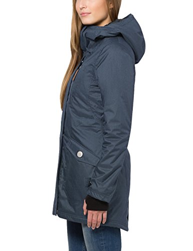 Berydale Parka para mujer con capucha y lazos para los pulgares, Azul, 42 (Talla del fabricante: XL)