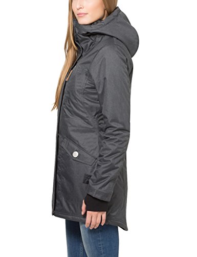 Berydale Parka para mujer con capucha y lazos para los pulgares, Gris, 38 (Talla del fabricante: M)