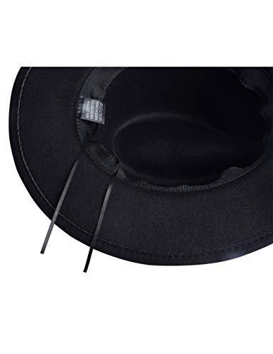 besbomig Sombrero Fedora Sombreros de Sombrerera de Jazz para Hombres Mujer - Sombrero de ala Ancha Fieltro de Lana