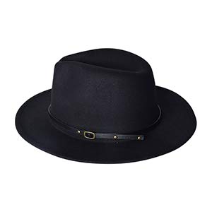 besbomig Sombrero Fedora Sombreros de Sombrerera de Jazz para Hombres Mujer - Sombrero de ala Ancha Fieltro de Lana