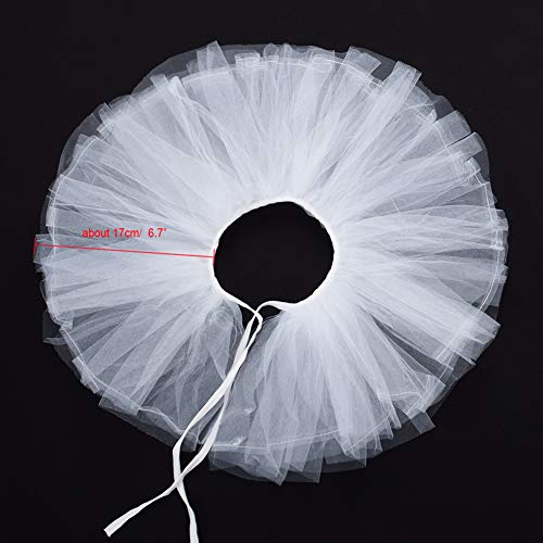 BESSUME Mujer Retro Cosplay Malla Cuello Fallar Volante fruncido Fiesta Collar (Blanco)