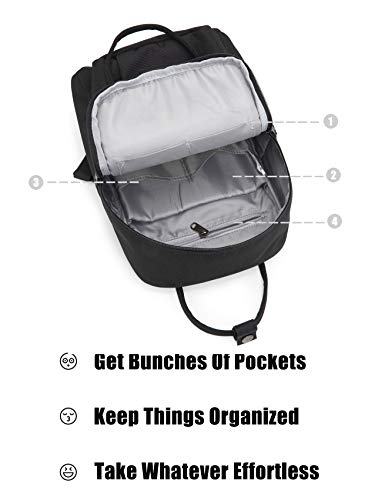 Bestie 12" Mochila Pequeña Mini Mujer, 8 litros, Negro