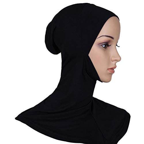 BESTOYARD Mujeres Ajustable musulmán Hijab Cuello Cubierta Bufanda Bonete Interior Hijab Tapa Cubierta Completa Hueso Dama islámica Musulmana Headwear (43x45cm, Negro)