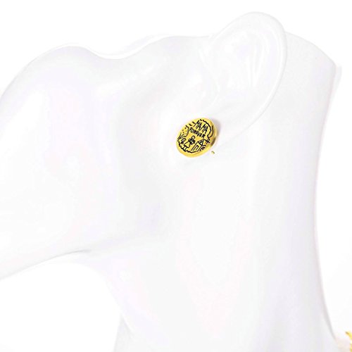 Beydodo Juegos de Joyas Collar Colgante y Pendientes de Mujer Acero Inoxidable Redonda Grabado Mama Forever Oro