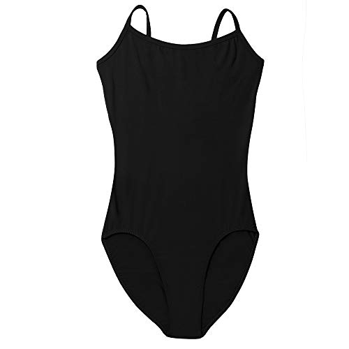 Bezioner Maillot de Danza Gimnasia Leotardo Clásico Body de Ballet para Mujer Negro L