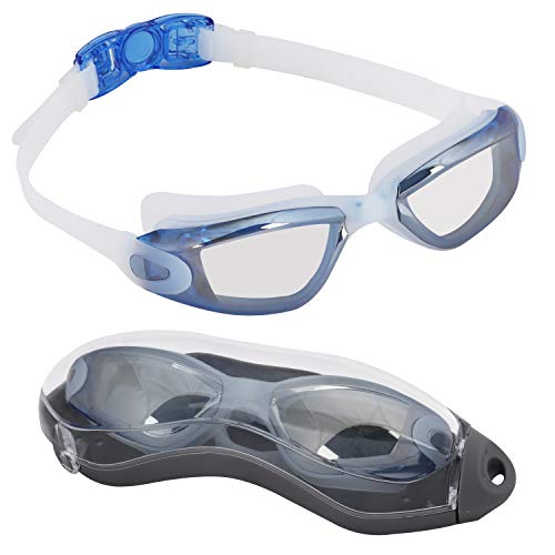 Bezzee Pro Gafas de Natación para Adultos - Lentes Espejo - Hermético - Ajustable - Gafas de Natación Para Adultos Con Visión De 180 Grados - Lo Mejor Para Hombres, Mujeres