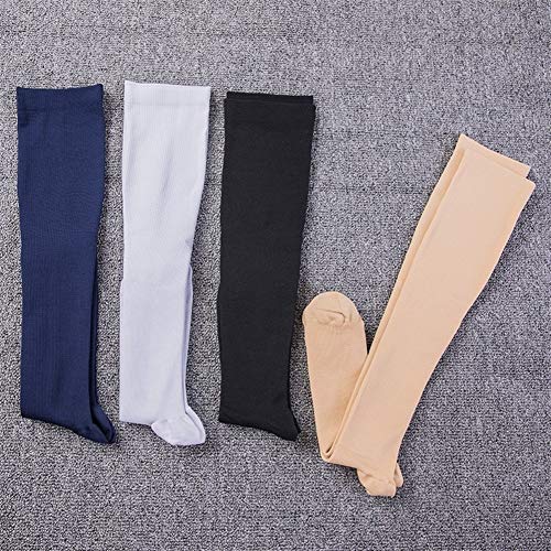 BGDRR 5 Pares de Calcetines de compresión graduada Calidad de circulación de presión Firme Medias de Alto Soporte ortopédico Calcetín de Manguera (Color : White)