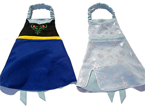 Bibbidi Boutique - Delantal reversible para disfraz de princesa, Hermanas de nieve, Azul real, azul claro., Talla única