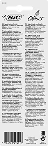 BIC 4 Colores Sun Retractable Bolígrafos retráctiles, punta media (1.0 mm), colores modernos, blíster de 1 unidad