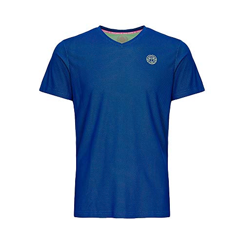 BIDI BADU Evin Tech - Camiseta de Cuello Redondo para niño, Color Azul, Verde neón