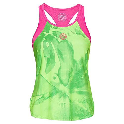 BIDI BADU Fleur Tech - Camiseta de Tirantes para Mujer, Mujer, Fleur Tech Tank, W334006201-NGNPK, Verde neón, Rosa, Large