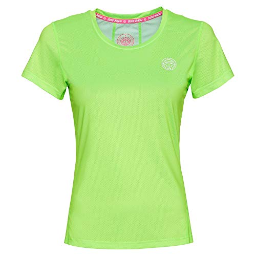 BIDI BADU Roundneck tee Eve Tech-Camiseta con Cuello Redondo, Mujer, Verde neón, Extra-Small
