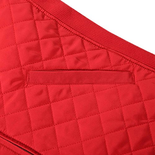 Bienzoe Mujer Casual Acolchado Ligero Chaleco Rojo S