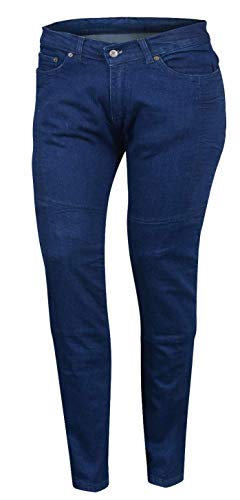 Bikers Gear Australia Pantalones Vaqueros de Moto elásticos con Forro de Kevlar con Armadura extraíble CE 1621-1, Azul, Talla 12