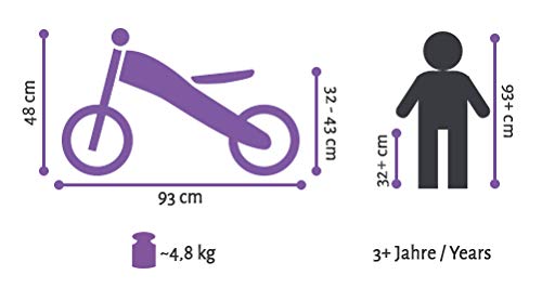 BIKESTAR 2-en-1 Bicicleta sin Pedales para niños y niñas 3-4 años | Bici con Ruedas de 12" Edición Sport | Rosado
