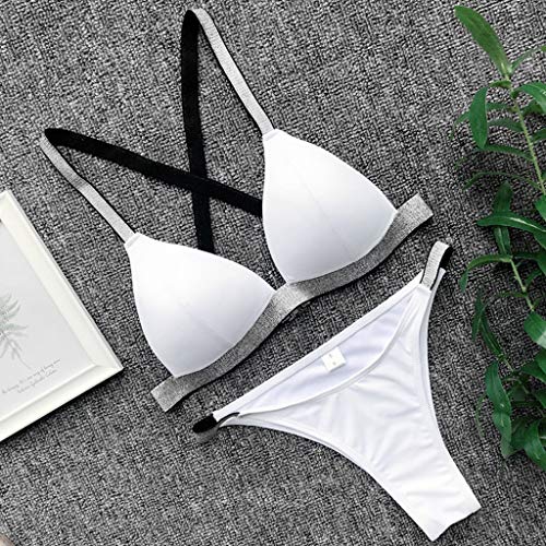 Bikini Mujer Push Up 2019 Verano Bikinis de Encaje Conjunto de Traje de BañO Sexy triángulo Tops y Braguitas Bohemio BañAdores con Relleno Ropa de Playa vikinis riou