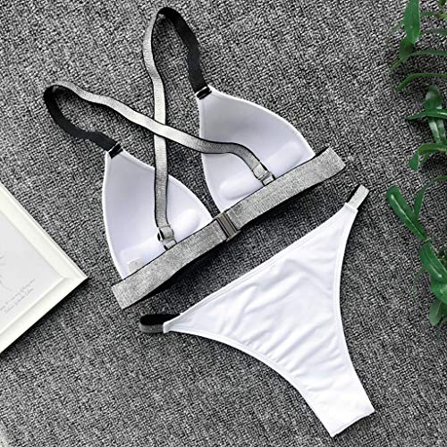 Bikini Mujer Push Up 2019 Verano Bikinis de Encaje Conjunto de Traje de BañO Sexy triángulo Tops y Braguitas Bohemio BañAdores con Relleno Ropa de Playa vikinis riou