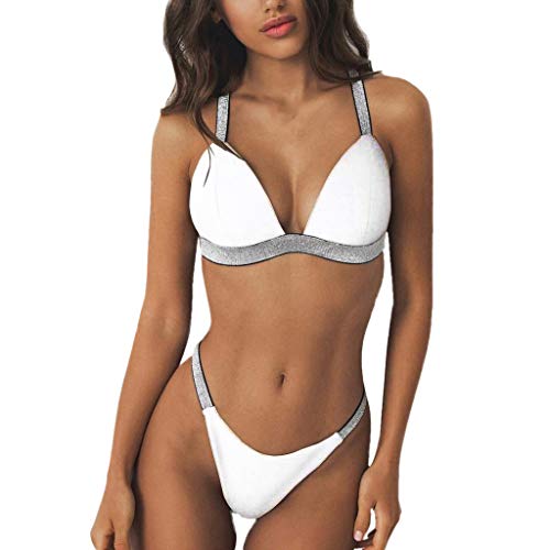 Bikini Mujer Push Up 2019 Verano Bikinis de Encaje Conjunto de Traje de BañO Sexy triángulo Tops y Braguitas Bohemio BañAdores con Relleno Ropa de Playa vikinis riou