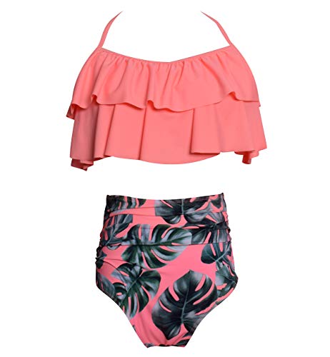 Bikini Talle Alto Cuello Halter Conjunto Bikinis con Relleno Mujer Niña Bañador Bandeau Push Up Dos Piezas Natacion Trajes de Baño Mujer Bañadores Señora Playa Trikini Biquini Cintura Alta Chica S