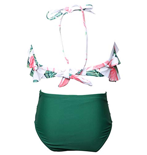 Bikini Talle Alto Cuello Halter Conjunto Bikinis con Relleno Mujer Niña Bañador Bandeau Push Up Dos Piezas Natacion Trajes de Baño Mujer Bañadores Señora Playa Trikini Biquini Cintura Alta Chica S