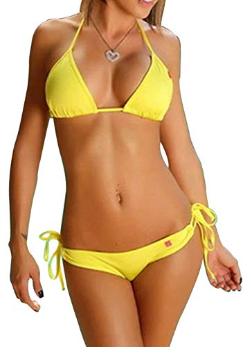 Bikini Tipo calzedonia y oysho Baratos para Verano 2018 Brasil (Basico Amarillo) - Única