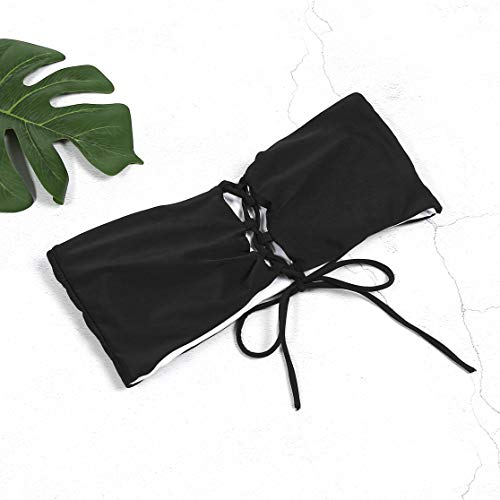 Bikini Verano Mujer Traje de Baño de 2 Piezas sin Tirantes Bañador Playa Bandeau Color Sólido