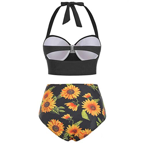 Bikinis Mujer 2020 Push Up Halter Bikini Traje de baño Acolchado Bra Tops y Braguitas Traje de Baño de Dos Piezas Talla Grande Bañador Vacaciones Ropa de Playa riou