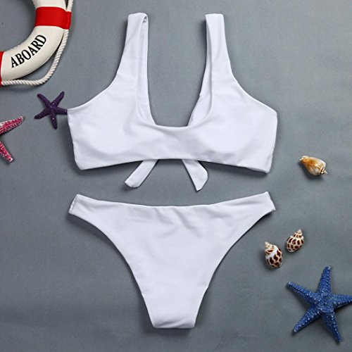 Bikinis Mujer Push up Familizo Bra Bikini Verano Tops y Braguitas Bikinis Conjuntos Bikini Mujer 2018 Ropa de baño Traje De Baño Push up Bikini Sexy Mujer Trajes de baño Mujer 2018 (L, Blanco)
