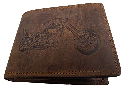 Billetera de piel de búfalo para motocicleta Harley II rústica AS de la marca Einkaufszauber