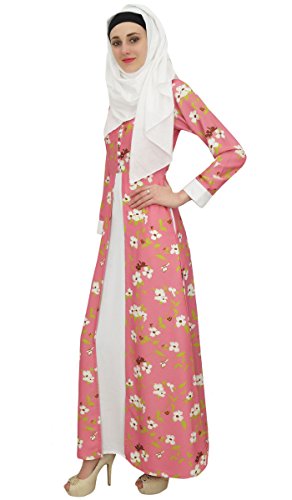 Bimba de Mujeres Largo Impreso Abaya Muchacha Musulmanes islámico Hijab Maxi vestidos-36