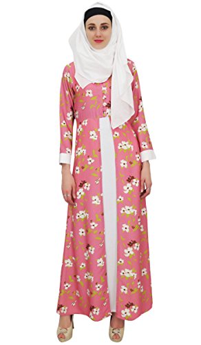 Bimba de Mujeres Largo Impreso Abaya Muchacha Musulmanes islámico Hijab Maxi vestidos-36
