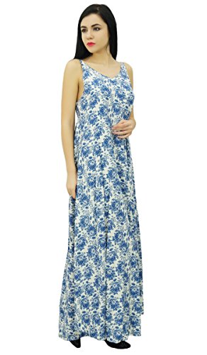Bimba Vestido Maxi Floral de la Correa de Espagueti de Las Mujeres de la Playa del Verano del Desgaste Impreso Vestido de Tirantes
