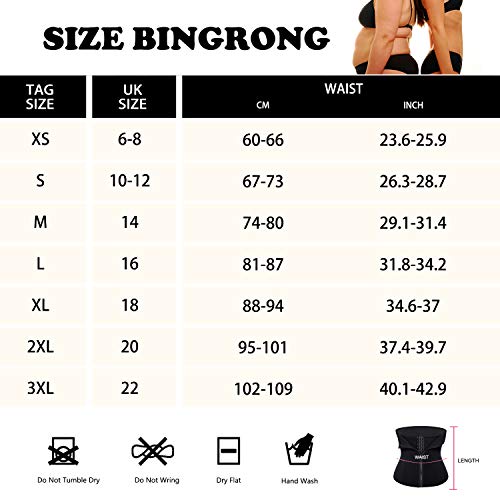 Bingrong Fitness Faja Cintura Entrenador de Cintura con Cremallera Faja Corset Fajas Reductoras Adelgazantes Mujer Waist Trainer Corset Faja Lumbar Moldeadora Bustier (Negro, Small)