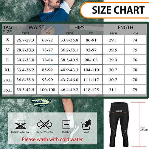 Bingrong Pantalones para Adelgazar Hombre Pantalón de Sudoración Adelgazar Pantalones de Neopreno para Ejercicio para Pérdida de Peso Deportivo (Negro, 3XL)