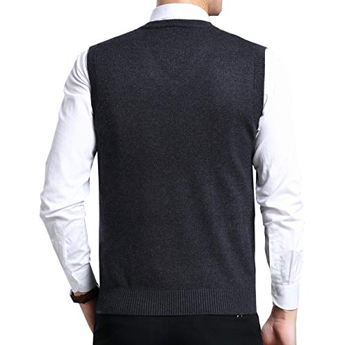 Biutimarden Hombre Argyle Chaleco de Punto con Cuello en Negocios Casual V sin Mangas de Lana para de Punto clásico de Caballero Chaleco